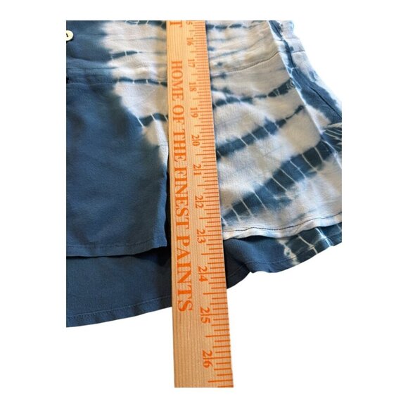 Chaser Blue Tie Dye Blouse Top Tie Waist XS - Picture 8 of 10